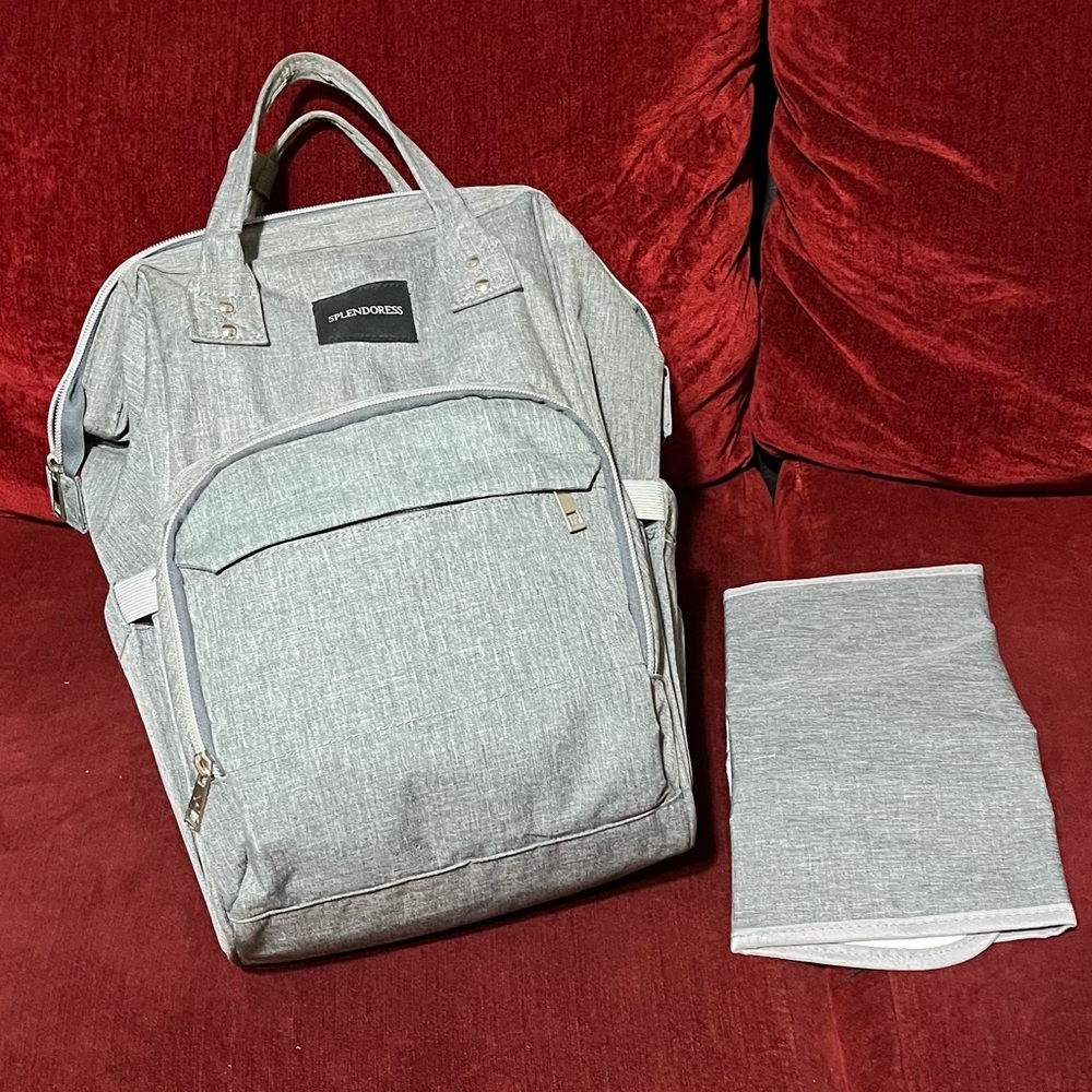 Gray  Diaper bag